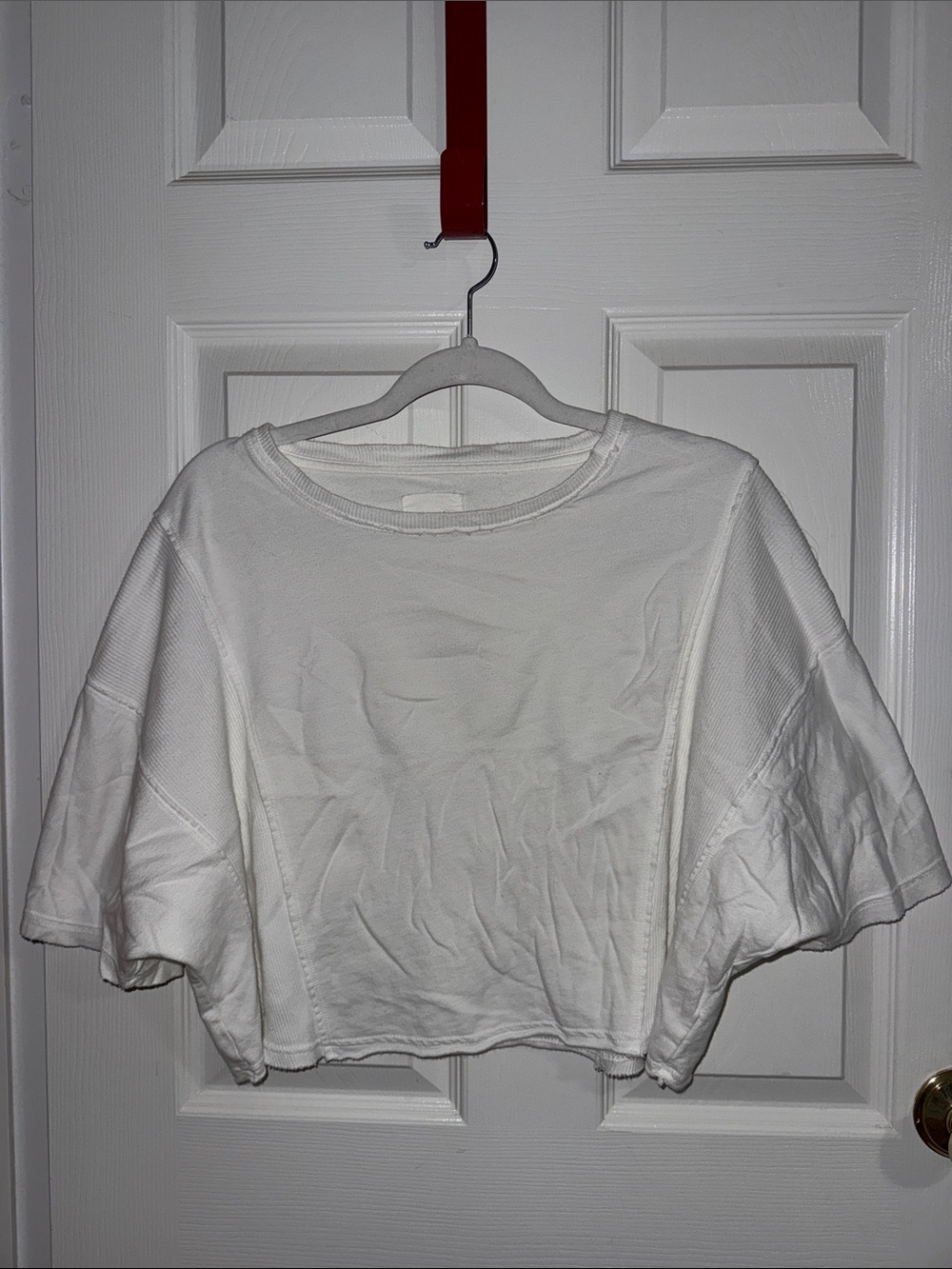 aerie White Boxy Crop Tee